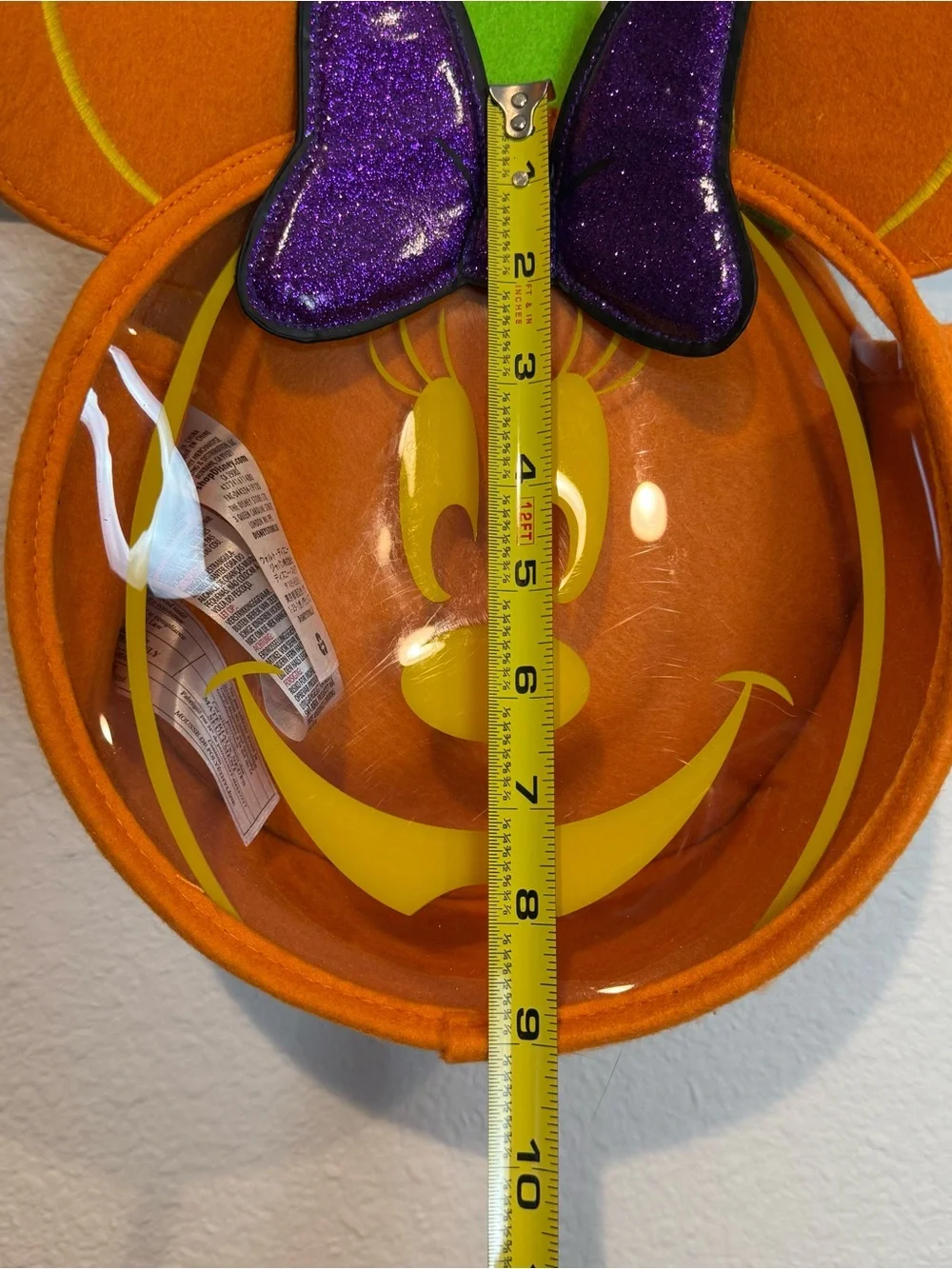 Disney World Minnie Mouse Glow-in-the-Dark Pumpkin Trick Or Treat Candy Bag EUC